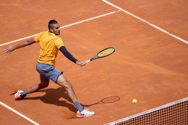 Nick Kyrgios beat Russian 12th seed Daniil Medvedev 6-3, 3-6, 6-3 in the first round at the Italian Open on Tuesday in Rome. [Photo: IC]