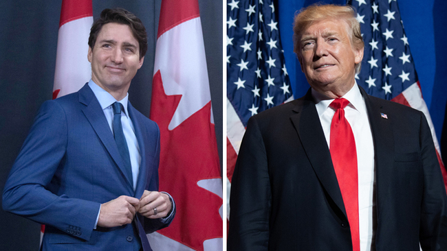 Canadian Prime Minister Justin Trudeau and U.S. President Donald Trump. [File Photo; China Plus] 