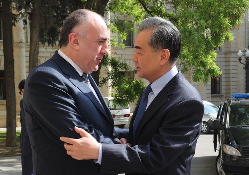 Chinese State Councilor and Foreign Minister Wang Yi meets with Azerbaijani Foreign Minister Elmar Mammadyarov in Baku, capital of Azerbaijan, on Thursday, May 23, 2019.[Photo: fmprc.gov.cn]