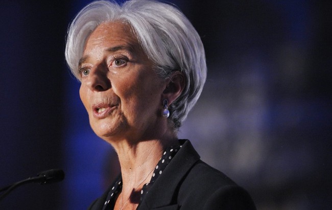 IMF Managing Director Christine Lagarde speaks during a reception at the National Portrait Gallery April 18th, 2012 in Washington, DC. [Photo: AFP /Mandel NGAN]