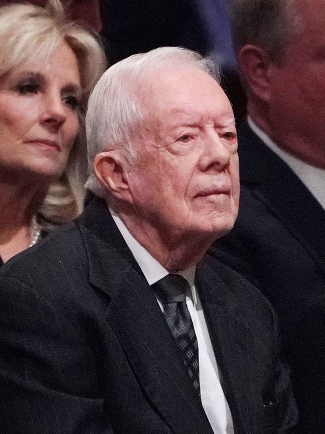 Former US president Jimmy Carter attends the funeral service for former US president George H. W. Bush at the National Cathedral in Washington, DC on December 5, 2018. [Photo: AFP]