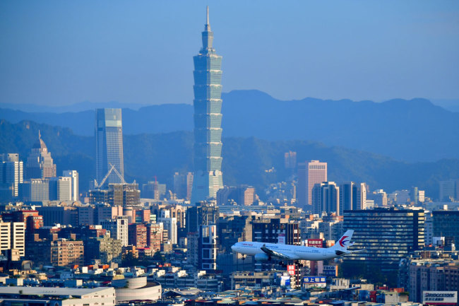 A view of the Taipei 101 skyscraper of 509m in height [1,671ft] in Taipei, the capital of Taiwan on November 24, 2018. [Photo: IC]
