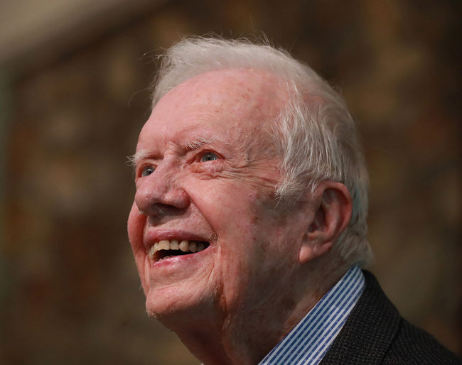 Jimmy Carter, 94, the 39th American president, was at Maranatha Baptist Church to teach Sunday school on June 9, 2019 in Plains, Georgia. [Photo: Curtis Compton/Atlanta Journal-Constitution/TNS/IC]