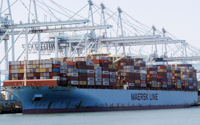 A ship docked at the Port of Long Beach in California on August 22, 2018. [File photo: IC]