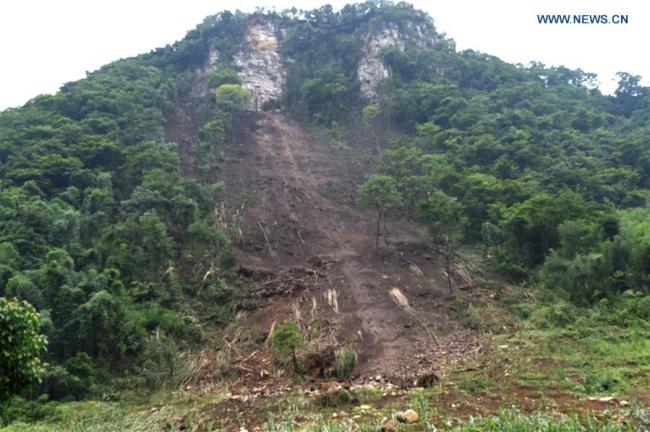 Photo taken on June 18, 2019 shows a landslide after earthquake at Jinji Village of Shuanghe Town, Changning County of Yibin City, southwest China's Sichuan Province. [Photo: Xinhua]
