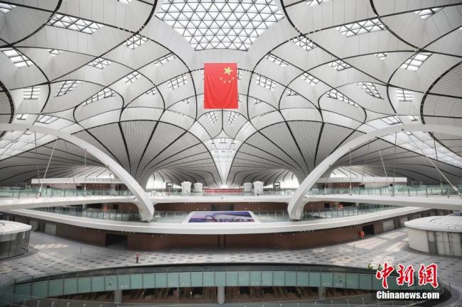 The central area of the terminal at Beijing Daxing International Airport on Wednesday, June 26, 2019. [Photo: China News]