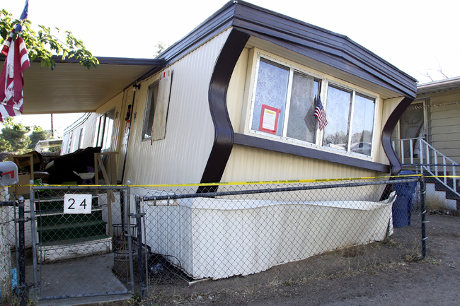 A damaged motorhome is seen red-taped after a magnitude 6.4 earthquake on July 4, 2019, in Ridgecrest, Calif. [Photo: IC]