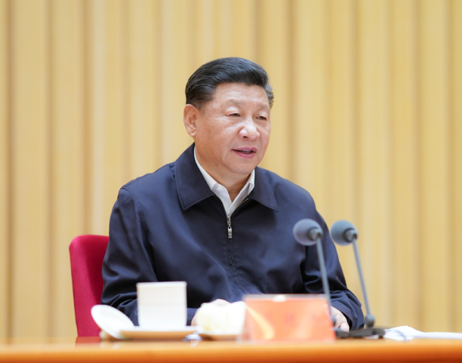 Xi Jinping, general secretary of the Communist Party of China (CPC) Central Committee, speaks at a meeting in Beijing on Tuesday, July 09, 2019. [Photo: Xinhua]