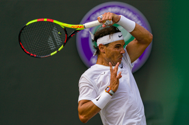 Rafael Nadal of Spain at the 2019 Wimbldon Tennis Championships Day 9 on 10 July 2019 at The All England Lawn Tennis Club, Great Britain. [Photo: IC]