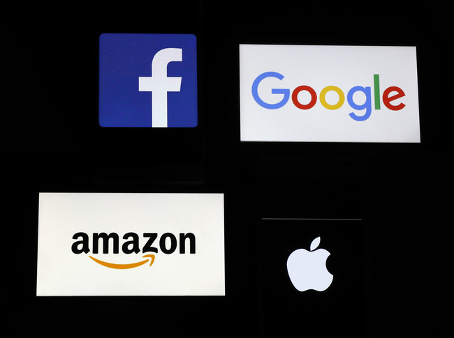 An undated file photo shows tech giants' logos. [File Photo: IC]