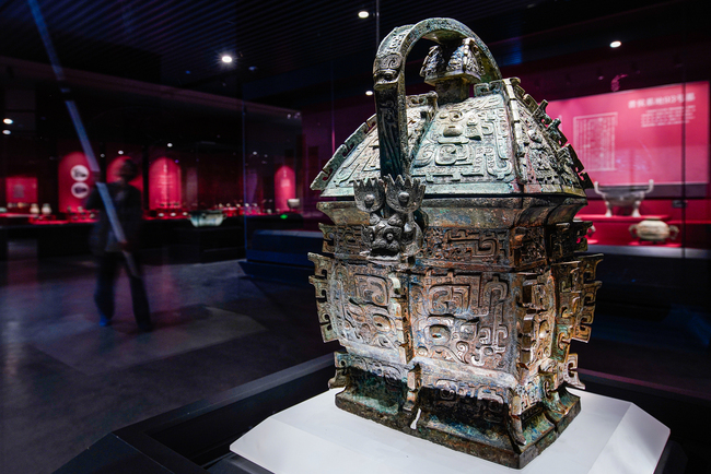 A bronzeware is on displayed in the Shanxi Bronze Museum in Taiyuan, capital of Shanxi Province, on July 7, 2019.[Photo: VCG]