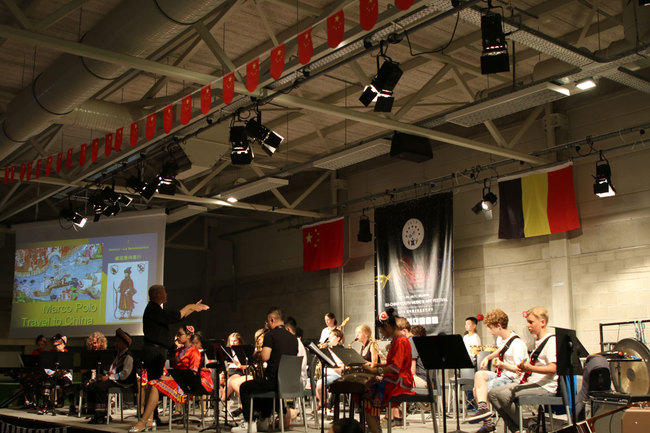 Young people and folk artists from Belgium and China gather for musical performances on Saturday at "EU-China Youth Music & Art Festival 2019" in Zandhoven, north Belgium, July 27, 2019. [Photo: China Plus]