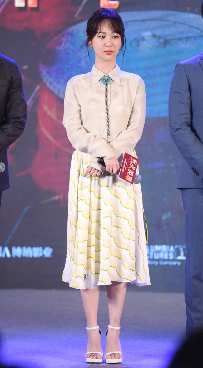 Chinese actress Yang Zi, also known as Andy Yang, attends a premiere event for new movie "The Bravest" in Beijing, China on July 28, 2019. [Photo:IC]
