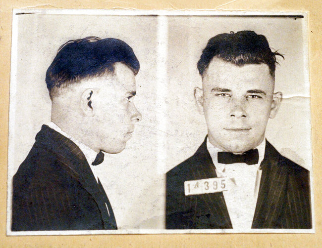 This file photo shows Indiana Reformatory booking shots of John Dillinger, stored in the state archives, and shows the notorious gangster as a 21-year-old. [File photo: AP]