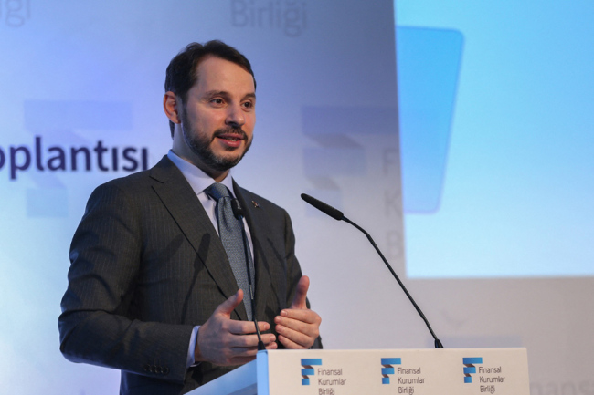 Turkish Treasury and Finance Minister, Berat Albayrak speaks at the Association of Financial Institutions Ordinary General Assembly meeting at Wyndham Grand Istanbul, Turkey on July 5, 2019. [Photo: IC]
