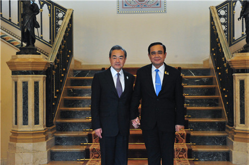 Thai Prime Minister Prayut Chan-o-cha meets with Chinese State Councilor and Foreign Minister Wang Yi in Bangkok, capital of Thailand, on Thursday, August 1, 2019. [Photo: fmprc.gov.cn] 