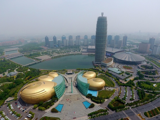 Aerial view of the building complex of Henan Art Center in Zhengzhou city, central China's Henan province, May 7, 2019. [Photo: IC]