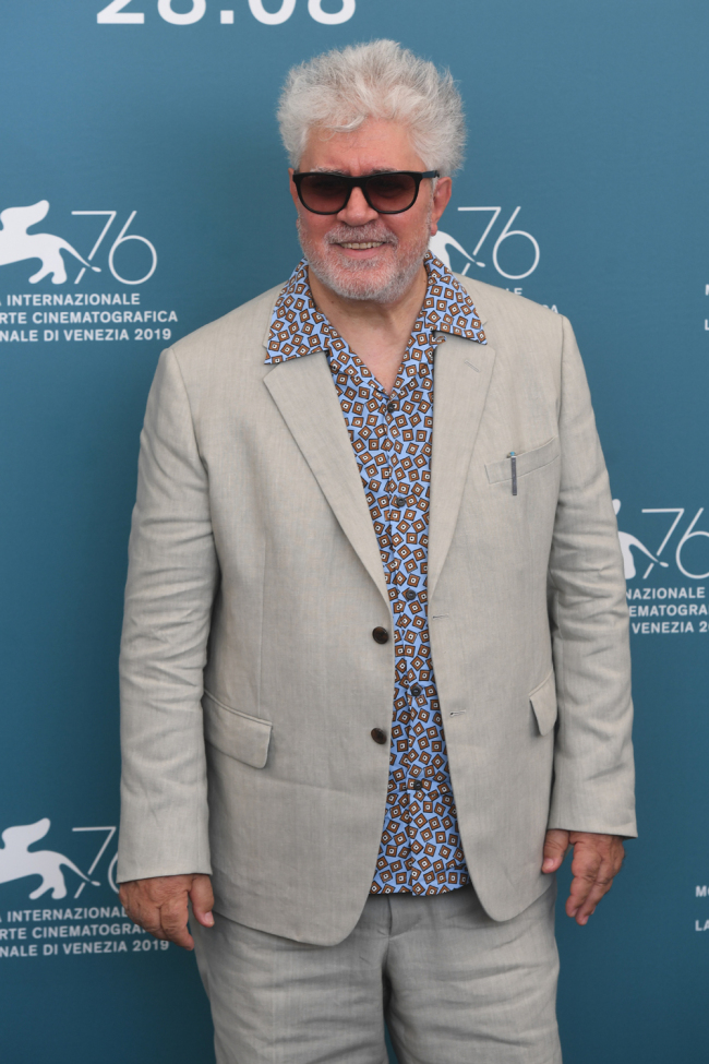 Spanish director Pedro Almodovar attends the Golden Lion Award for Lifetime Achievement photocall during the 76th Venice Film Festival at Sala Grande in Venice, Italy on Aug 29, 2019.[Photo: IC]