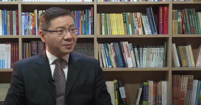 Zhang Weiwei,  professor of international relations at Fudan University. [Photo: screenshot from CGTN video]