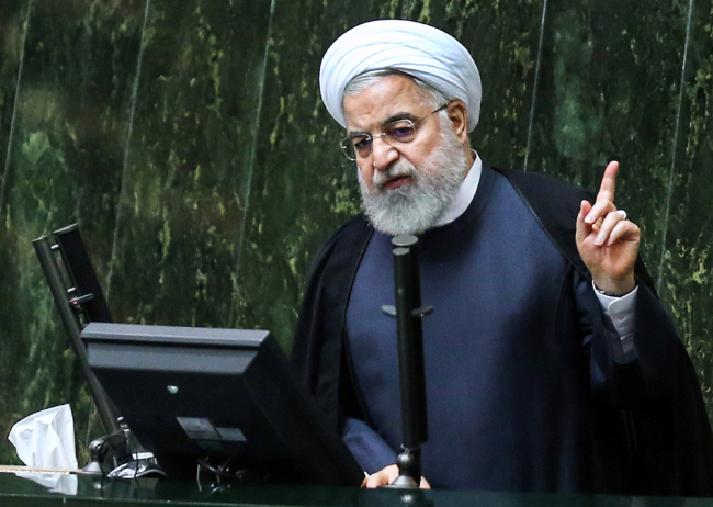 Iran's President Hassan Rouhani speaks at parliament in the capital Tehran on September 3, 2019. [File Photo: AFP/Atta Kenare]