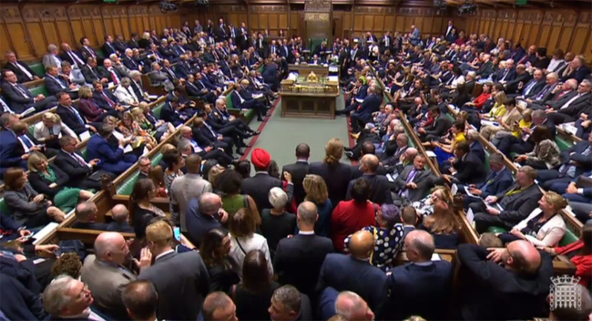 A video grab from footage broadcast by the UK Parliament's Parliamentary Recording Unit (PRU). [Photo: PRU/AFP]