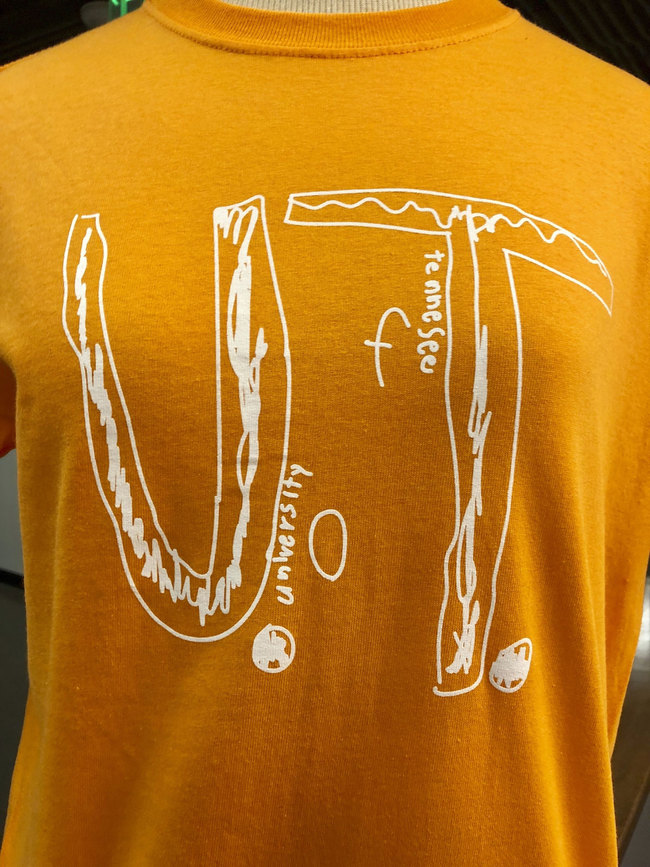 This photo shows a University of Tennessee shirt using the design of a fourth-grader who was bullied, Thursday, Sept. 12, 2019 in Knoxville, Tenn. [Photo: AP]