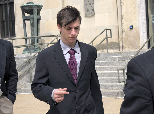 In this April 3, 2019, file photo, Casey Viner, an Ohio gamer accused of recruiting a prankster to make a bogus emergency call, leaves federal court in Wichita, Kansas, after changing his plea to guilty for his alleged part in the hoax that got an unarmed Kansas man killed by police. [Photo: AP]