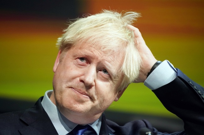 Britain's Prime Minister Boris Johnson makes a speech at the Convention of the North at the Magna Centre in Rotherham, England, Friday, Sept. 13, 2019. [File Photo: IC]