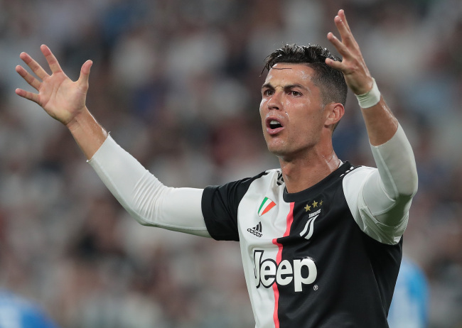 Cristiano Ronaldo of Juventus reacts during the Serie A match between Juventus and SSC Napoli at Allianz Stadium on August 31, 2019 in Turin, Italy. [Photo: Emilio Andreoli/Getty Images via VCG]
