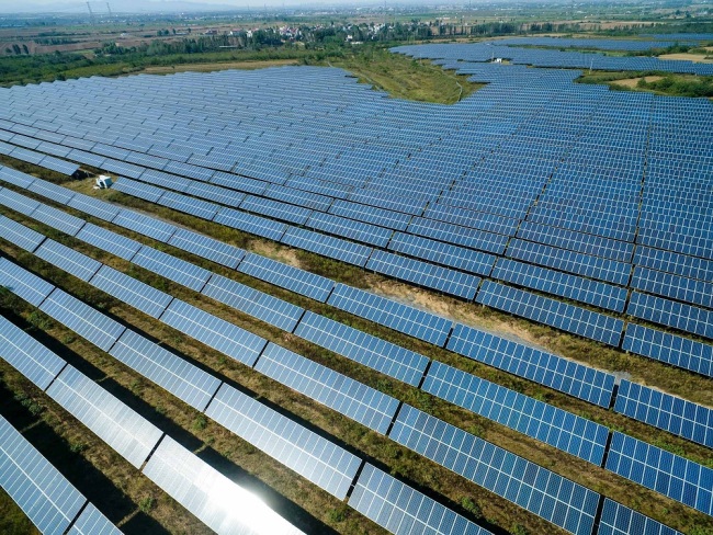 Solar panels are installed at a photovoltaic (PV) power plant in China. [File Photo: IC]