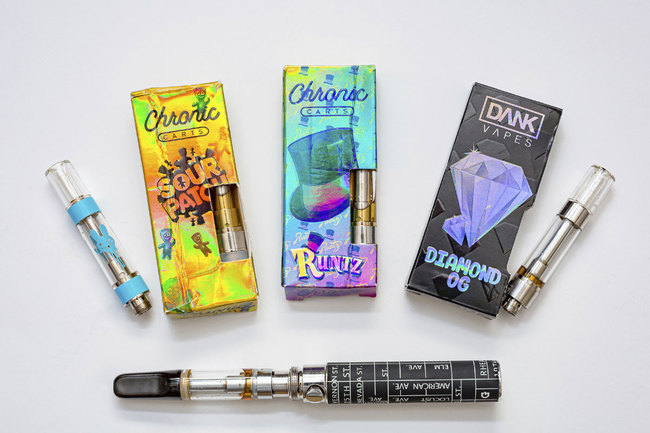 This photo made available by the New York State Department of Health on Sept. 5, 2019 shows a few of the cannabis-containing vaping products which contained high levels of vitamin E acetate. [Photo: AP]