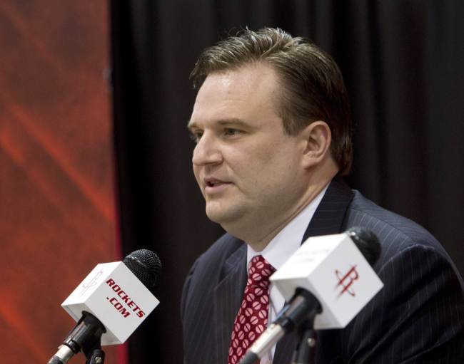 Daryl Morey, general manager of the Houston Rockets speaks during a press conference in Houston, Texas on July 19, 2012. [File Photo: AFP]
