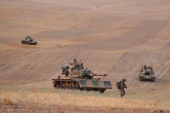 Turkish army forces arrived Manbij border, in northern Syria, on October 14, 2019. [Photo: IC/DHA/ABACAPRESS.COM]