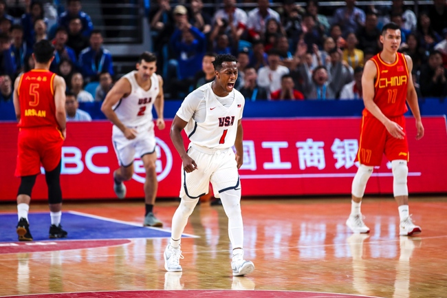 US point guard Tilman Dunbar Ⅲ reacts during the basketball game against China at the Military World Games in Wuhan on Oct 20, 2019. [Photo: IC]