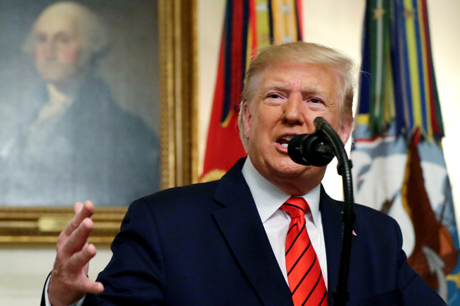 U.S. President Donald Trump makes a statement at the White House following reports that U.S. forces attacked Islamic State leader Abu Bakr al-Baghdadi in northern Syria, in Washington, U.S., October 27, 2019. [Photo: JIM BOURG/REUTERS via VCG]