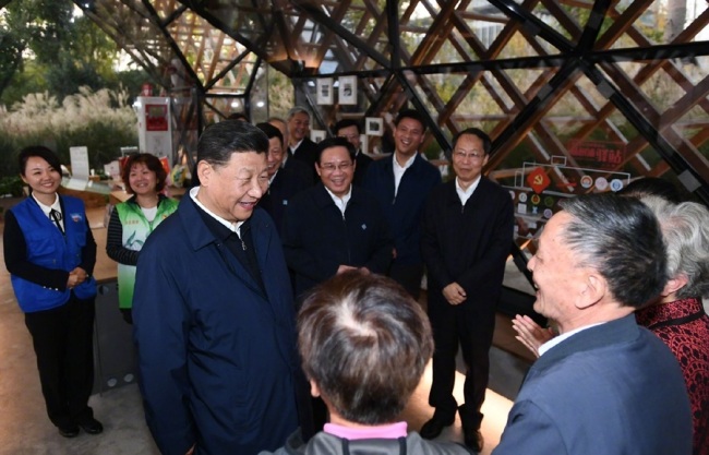 Chinese President Xi Jinping makes an inspection tour of east China's Shanghai Municipality, November 2, 2019. [Photo: Xinhua]