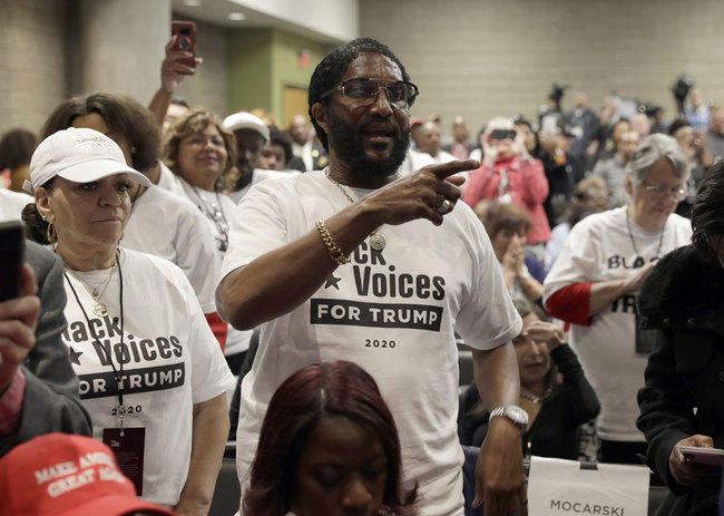 Supporters of President Donald Trump wait to listen to him speak during the launch of "Black Voices for Trump," at the Georgia World Congress Center, Friday, Nov. 8, 2019, in Atlanta. [Photo: AP]