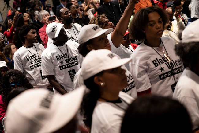 People wait for US President Donald Trump during a rally at the Georgia World Congress Center to court African American votes November 8, 2019, in Atlanta, Georgia. [Photo: AFP]<br>