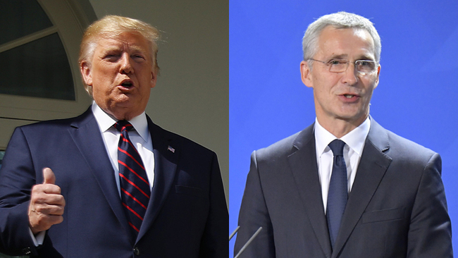 US President Donald Trump and NATO chief Jens Stoltenberg. [File Photo: China Plus]