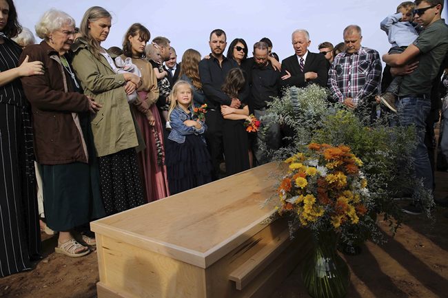 Family and friends attend the burial service of Christina Langford Johnson the last victim of a cartel ambush that killed nine American women and children earlier this week, in Colonia LeBaron, Mexico, Saturday, Nov. 9, 2019. [Photo: AP]