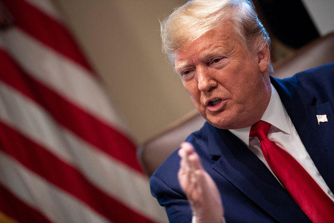 In this file photo taken on October 21, 2019 US President Donald Trump speaks during a cabinet meeting at the White House in Washington, DC. [File photo: AFP/Brendan Smialowski]