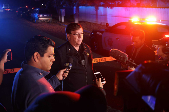 Fresno Police Lt. Bill Dooley speaks to reporters at the scene of a shooting at a backyard party Sunday, Nov. 17, 2019, in southeast Fresno, Calif. [Photo: AP]