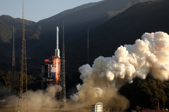 The Long March-3B carrier rocket carrying 50th and 51th BeiDou navigation satellites lifts off from the Xichang Satellite Launch Center in Sichuan Province on November 23, 2019. [Photo: China Plus]