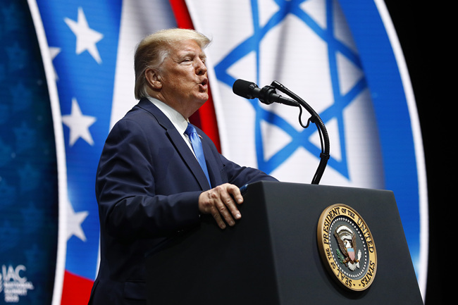 President Donald Trump speaks at the Israeli American Council National Summit in Hollywood, Fla., Saturday, Dec. 7, 2019. [Photo: AP/Patrick Semansky]