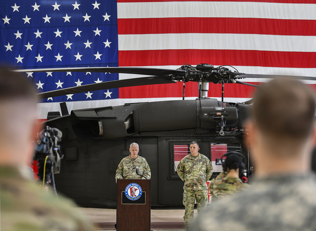 Maj. Gen. Jon Jensen speaks during a press conference at the Army Aviation Support Facility Saturday, Dec. 7, 2019, in St. Cloud, Minn. [Photo: AP]