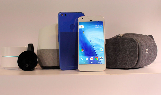 Google pushes deep into hardware with new Wifi, Chromecast, Home, and Pixel smartphone devices at a press event in San Francisco, California on October 4, 2016. [Photo: AFP]