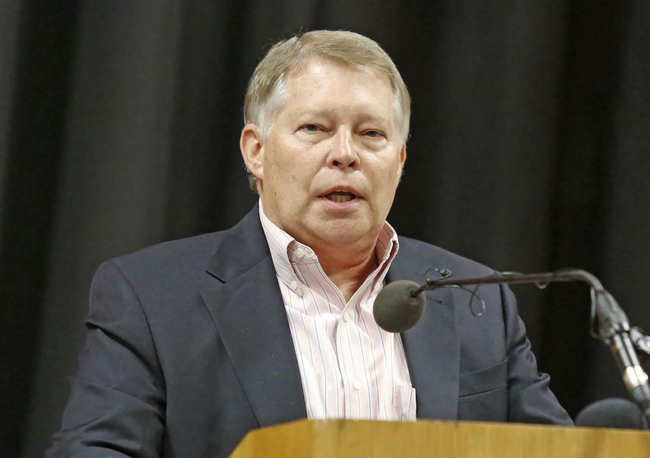 In this 2016 file photo J. Michael Luttig of Boeing speaks at the Florence Civic Center during the Greater Florence Chamber of Commerce annual membership luncheon in Florence, S.C. Luttig, a close adviser to Boeing's ousted CEO will also leave the company. Luttig is just the latest executive to leave the beleaguered company. [Photo: AP/Joe Perry/The Morning News]