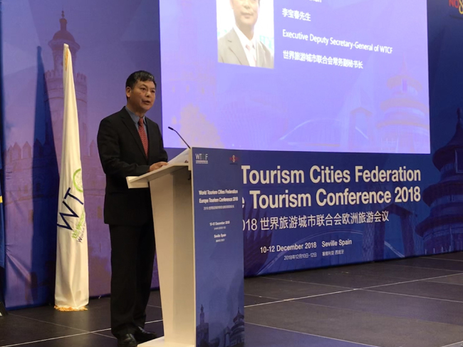 Cooperación y desarrollo entre ciudades turísticas europeas y chinas Sevilla, sede en Europa de la Conferencia de Federación Mundial de Ciudades Turísticas 2018