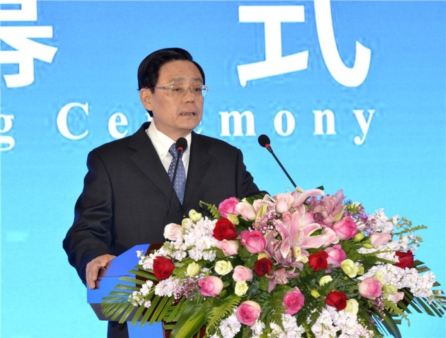 Le vice-président de la Conférence consultative politique nationale He Wei prononce un discours (photo fournie par Pictorial de Shaanxi)