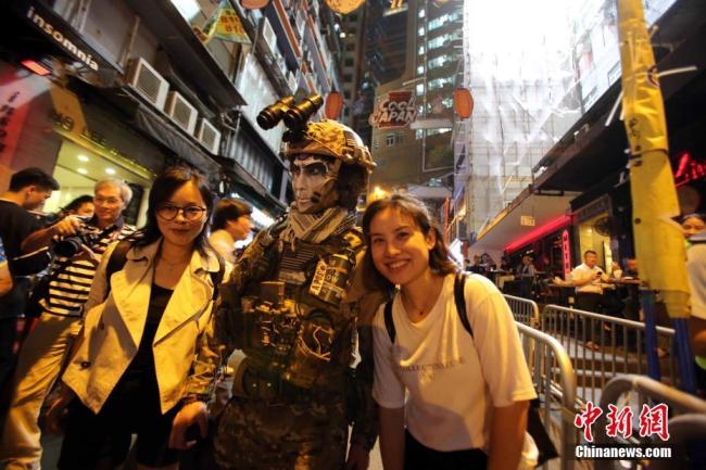 Halloween au quartier Lan Kwai Fong à Hong Kong